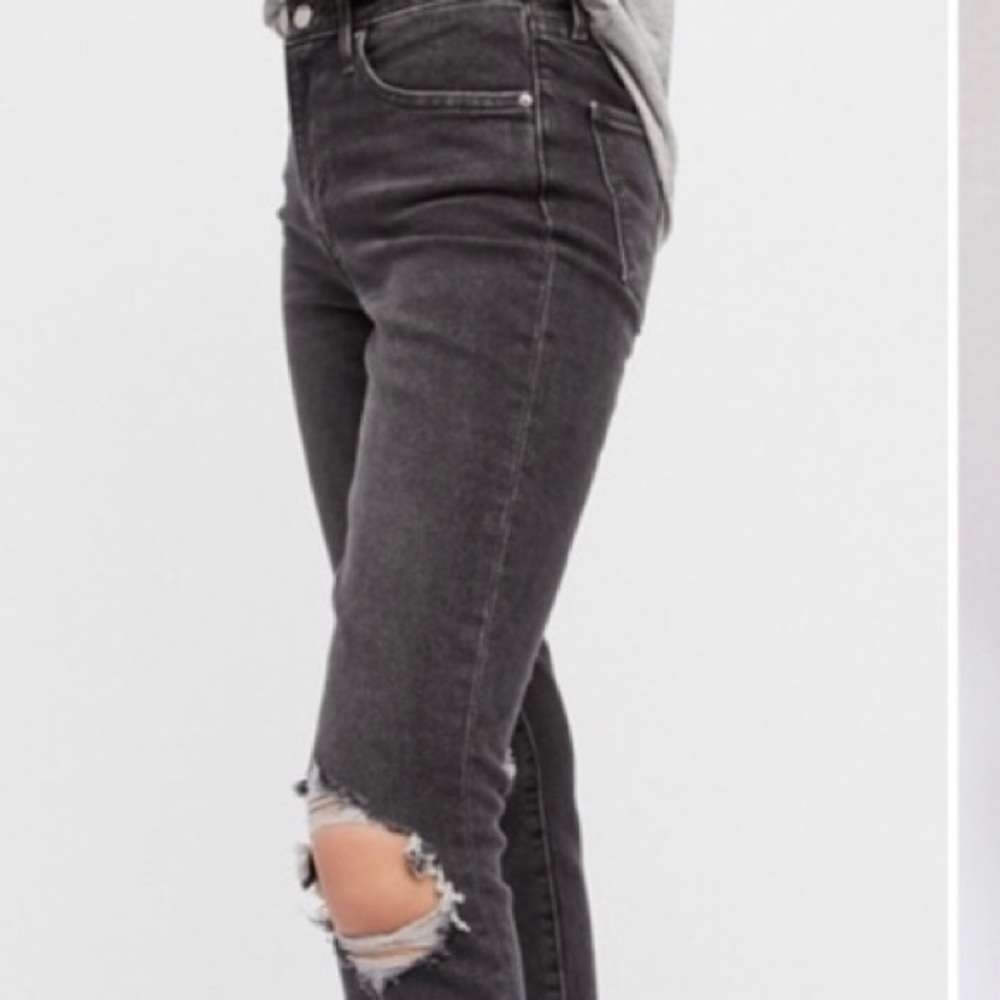 Levi’s 721 Sz 30 (10/11) High Rise Skinny Jeans Womens Cropped Fray Hem Gray
